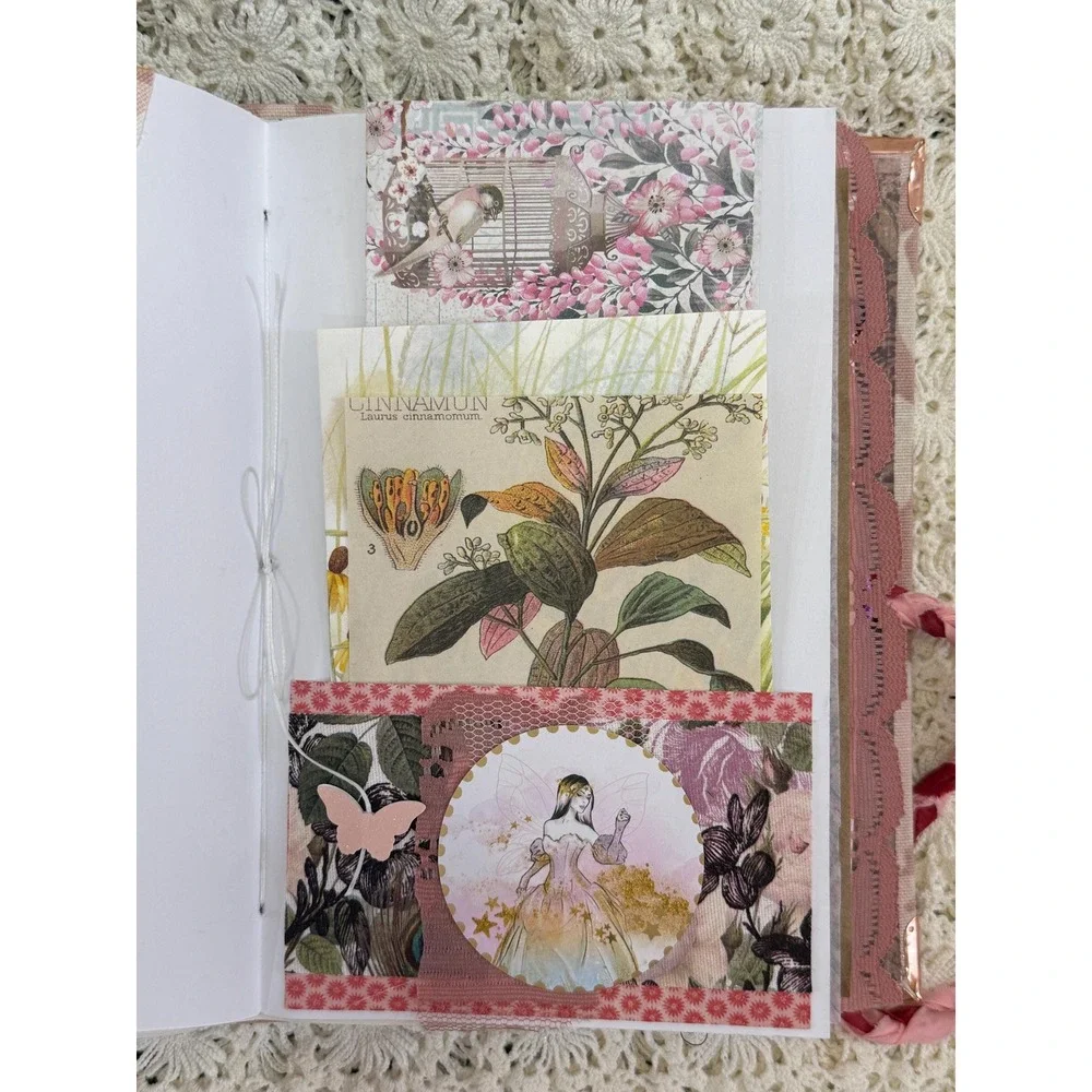 Vintage Style Lace Rose Front Junk Journal